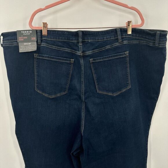 NWT‎ Torrid Midfit Super Skinny Blue Denim Plus Size Jeans Pants Size 30R - Picture 4 of 6